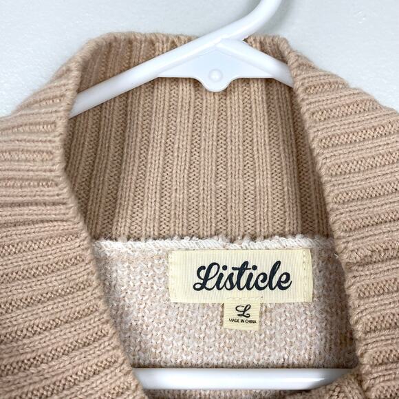 Listicle Fuzzy Sweater Knit Mock Neck Sweater Pullover Long Sleeve Soft Large - Picture 4 of 9